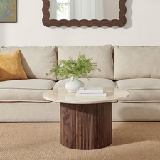 Penrose Round Walnut & Cream