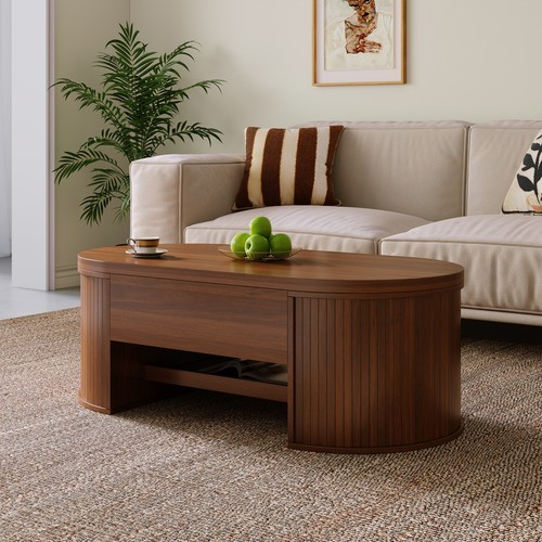 Lift top curved coffee table - top,