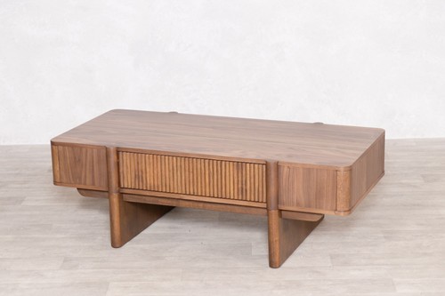 Walnut coloured coffee table - walnut,