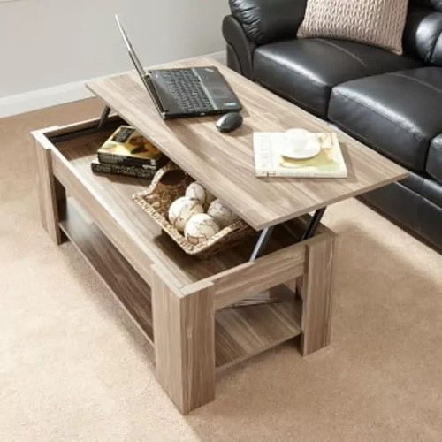 Lift coffee table walnut - up,