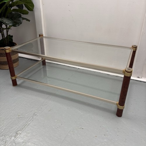 1980s burr walnut brass glass - burr,