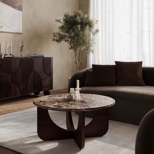 Large round brown marble - large,